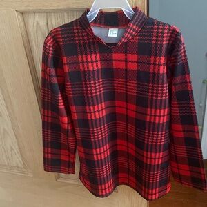 Black and red plaid long sleeve shirt